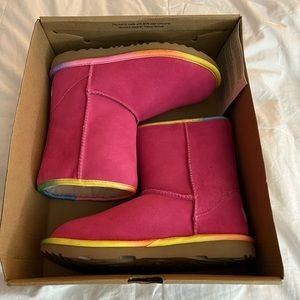 UGG Australia Short Pink Rainbow Boots Size 4
